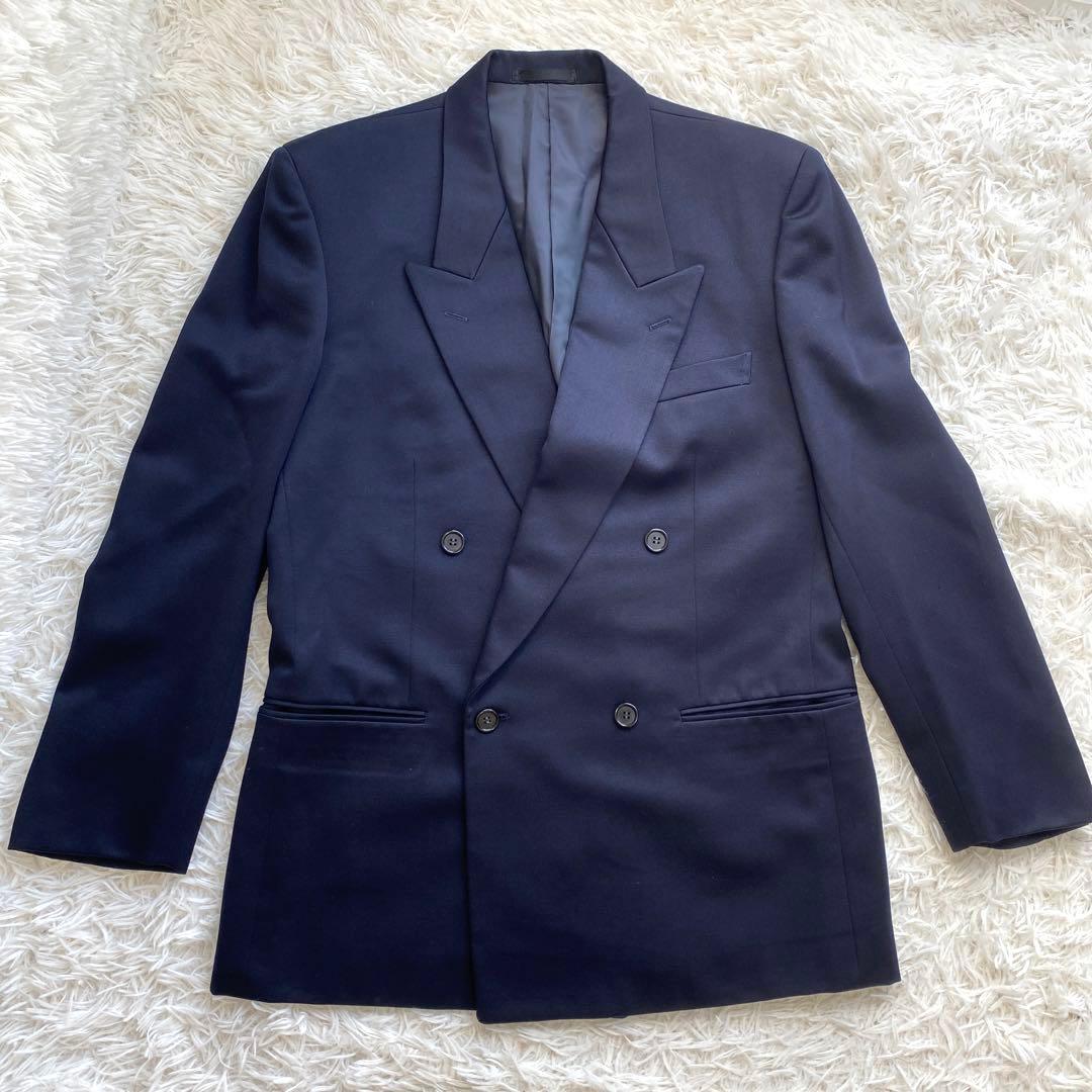 イヴサンローラン　ダブル　セットアップ　スーツ　ネイビー　ジャケット　パンツ