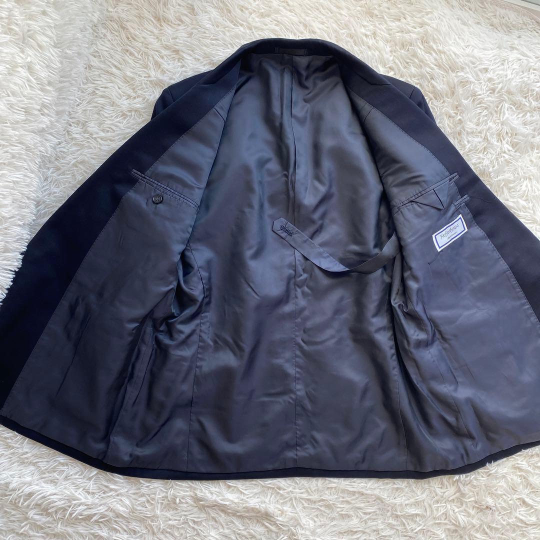 イヴサンローラン　ダブル　セットアップ　スーツ　ネイビー　ジャケット　パンツ