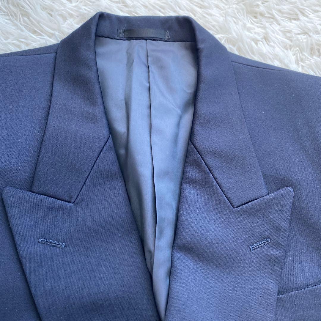 イヴサンローラン　ダブル　セットアップ　スーツ　ネイビー　ジャケット　パンツ