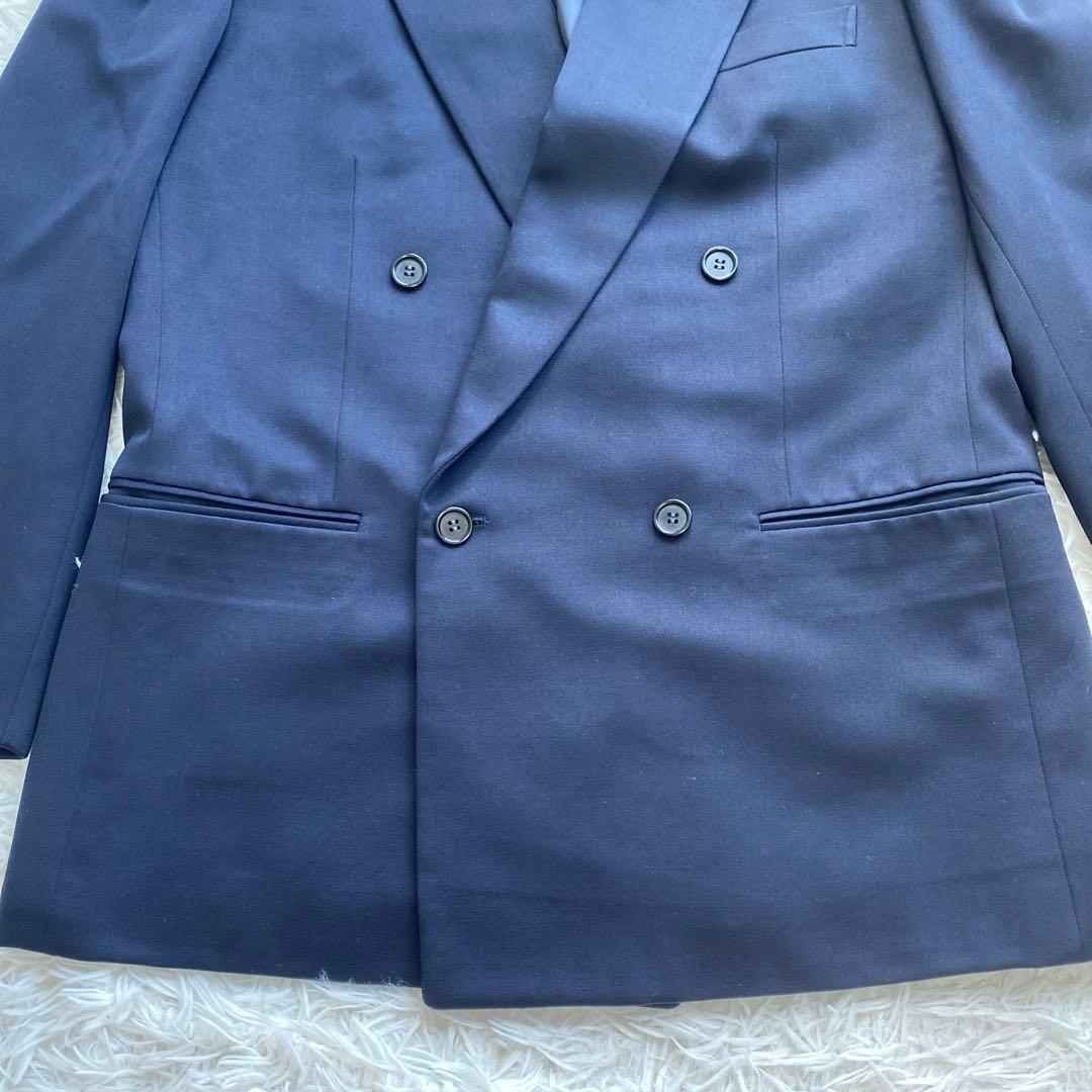 イヴサンローラン　ダブル　セットアップ　スーツ　ネイビー　ジャケット　パンツ