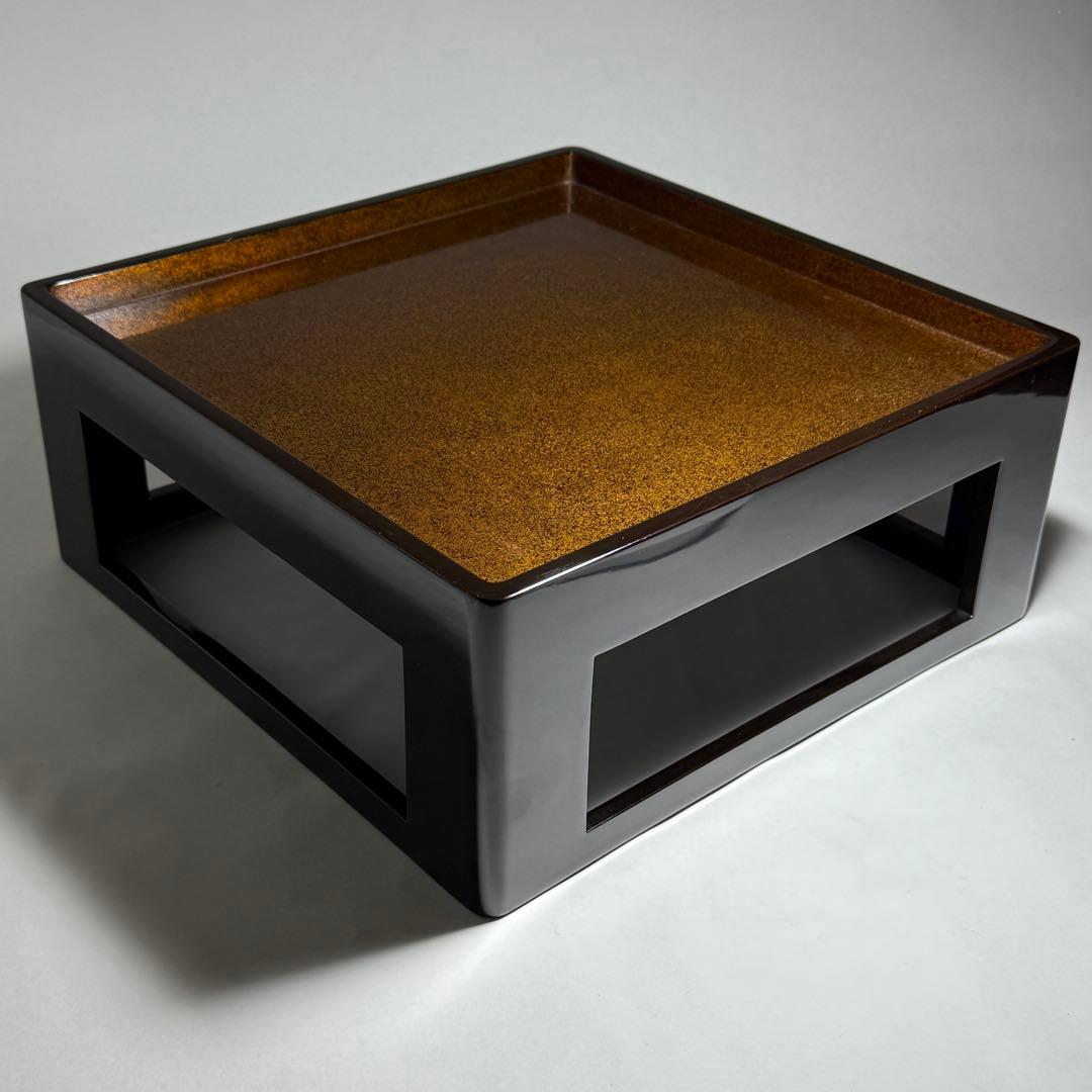 ◆輪島塗 重台 梨地御膳 本漆 時代箱入り 昭和十年◆