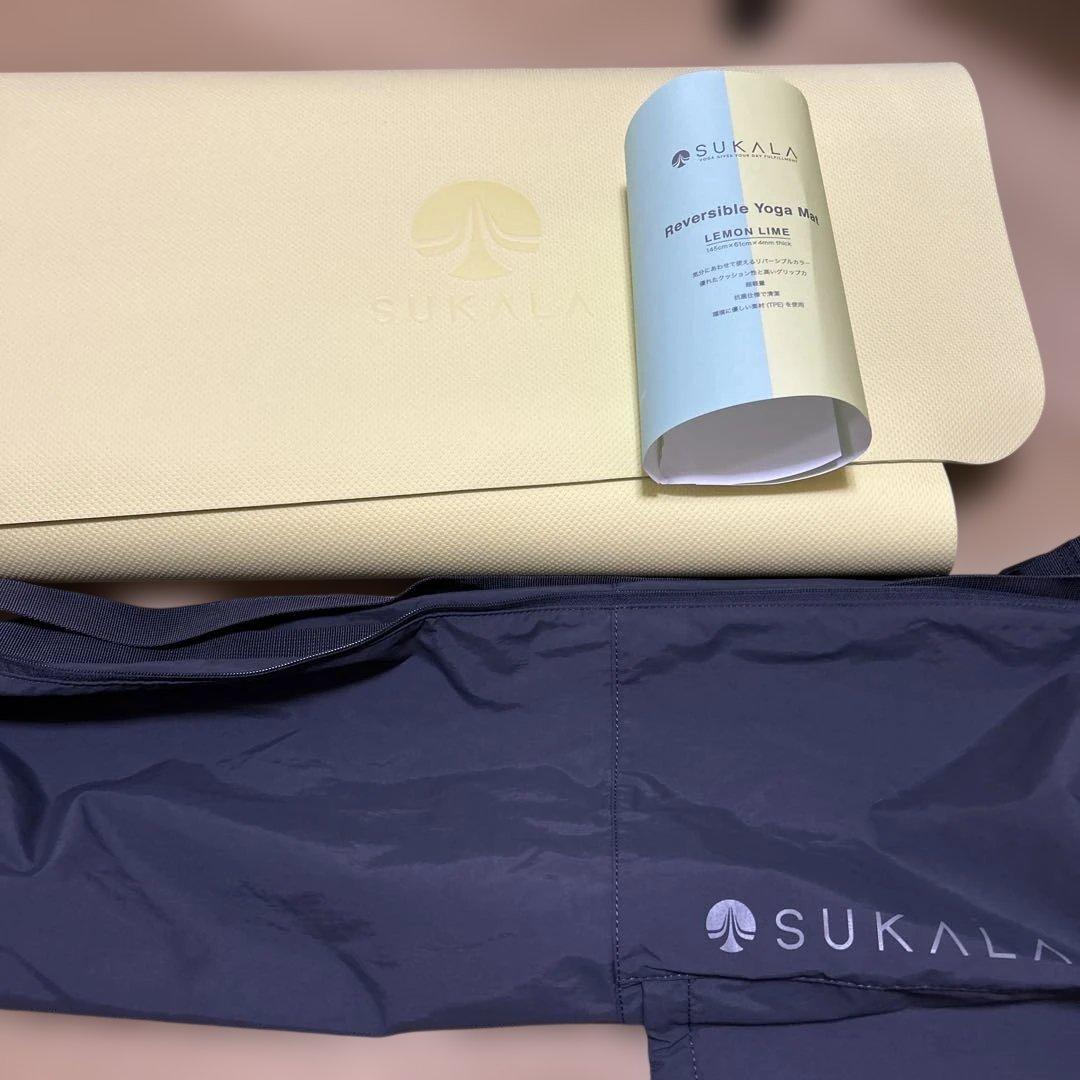 リバーシブルヨガマット レモンライム　カバー2点セット