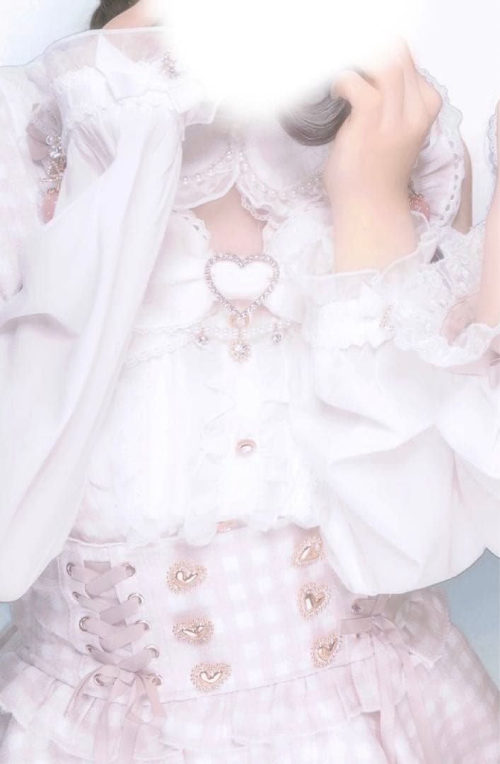 LIZLISA リズリサ はしごリボンギンガムティアードスカパン　ピンク