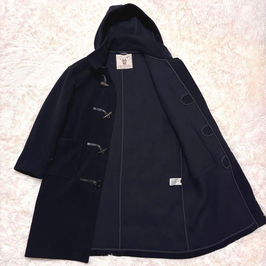 ✨希少✨モンゴメリー　ダッフルコート　ヘリンボーン　フード 着脱可　ネイビー
