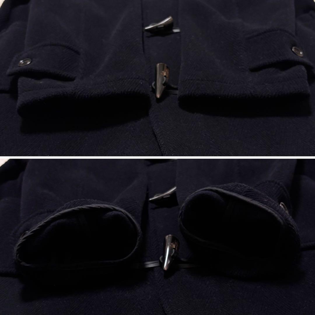 ✨希少✨モンゴメリー　ダッフルコート　ヘリンボーン　フード 着脱可　ネイビー