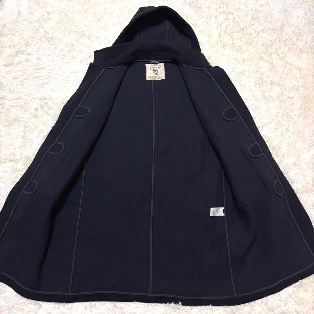 ✨希少✨モンゴメリー　ダッフルコート　ヘリンボーン　フード 着脱可　ネイビー