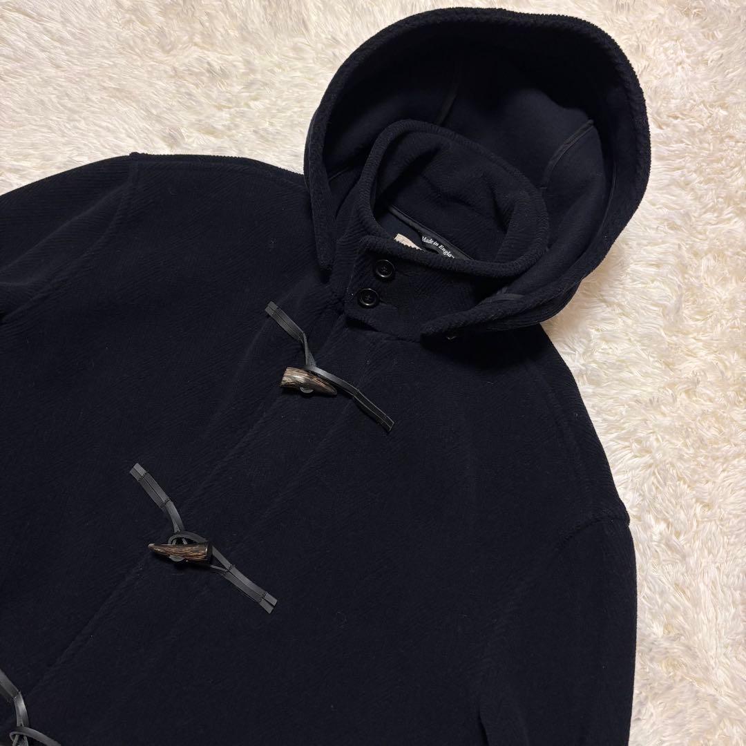 ✨希少✨モンゴメリー　ダッフルコート　ヘリンボーン　フード 着脱可　ネイビー