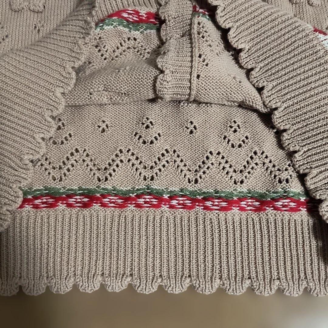 PINK HOUSE いちごモチーフ綿素材 春用カーディガン（新品、保管品）