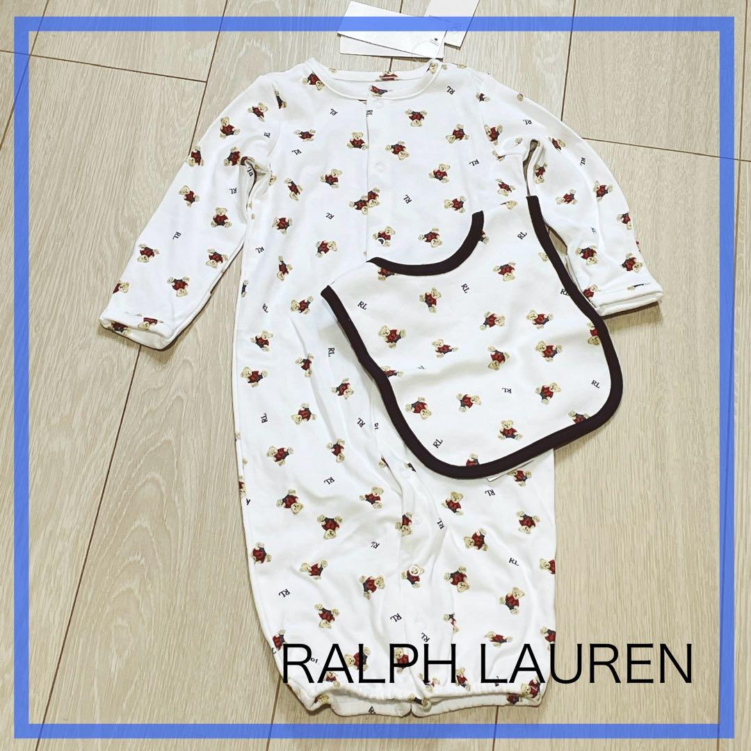 Ralph Lauren POLOベア 総柄　2wayロンパース　スタイ 70