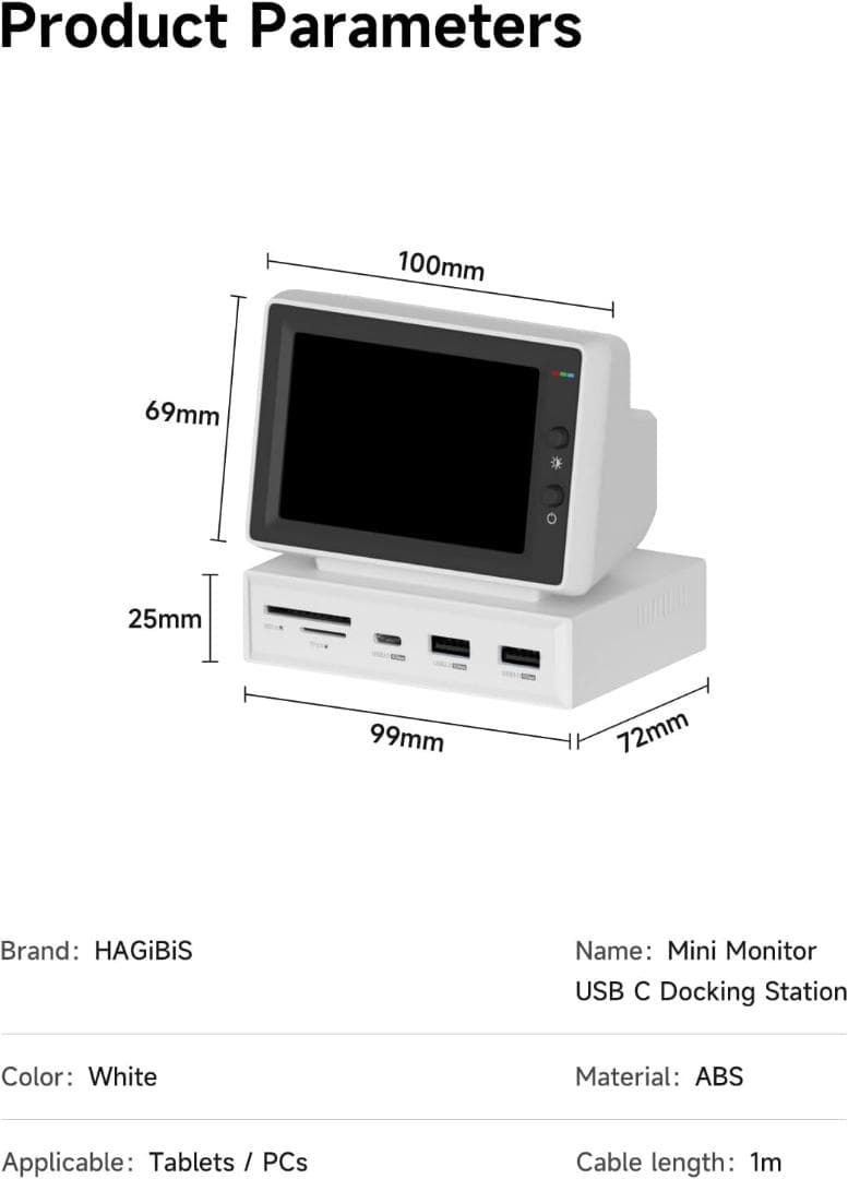 【新品未開封】Hagibis 3.5インチ IPS ミニモニター ハブ搭載
