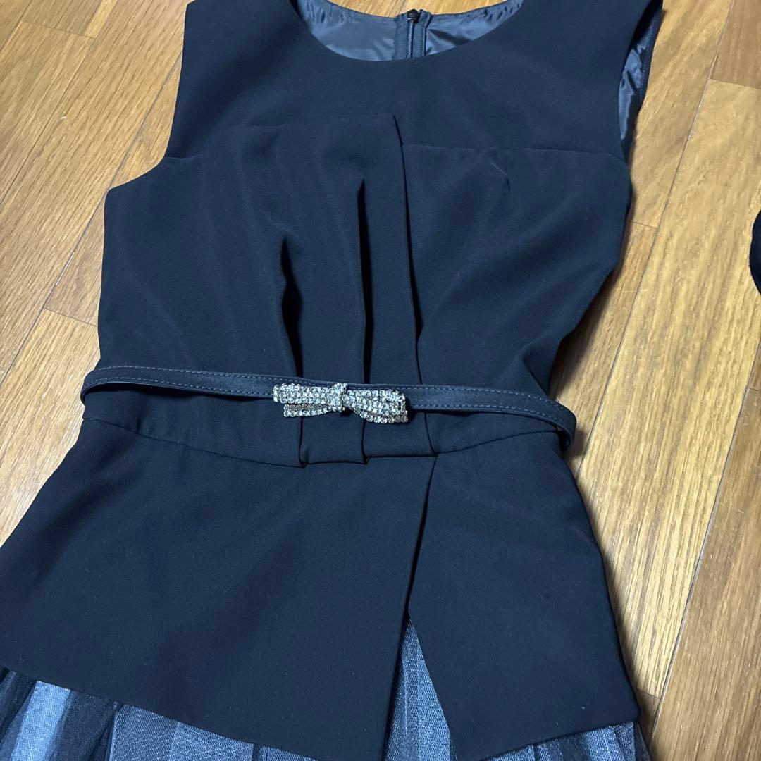 rirefete ワンピース　袖なし　チュールレース　レイヤード　黒　9号 新品