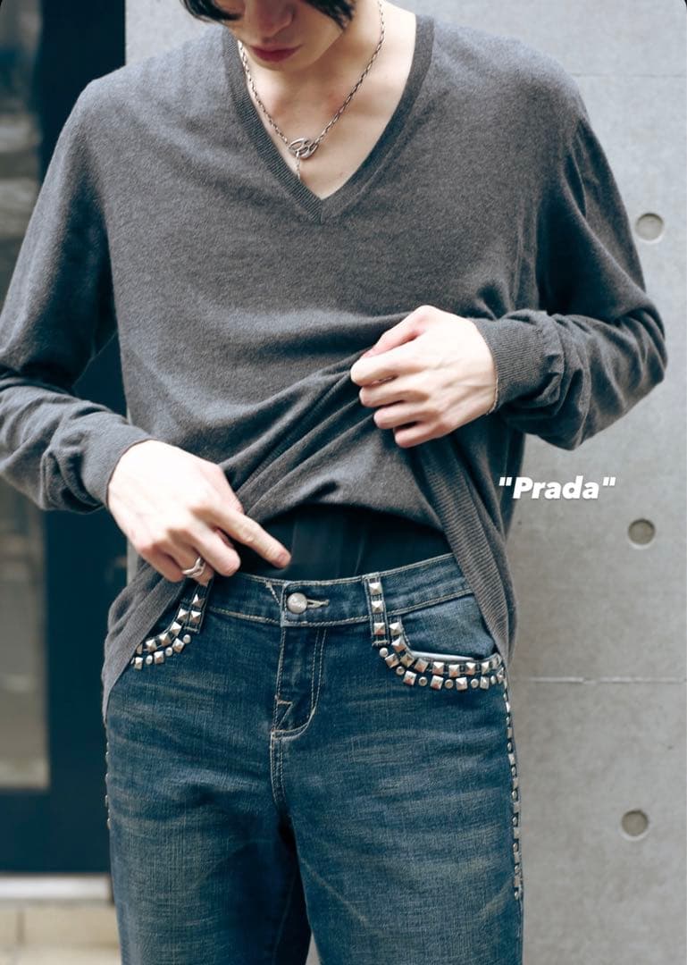 【Vintage】90s gradation long sleeve knits