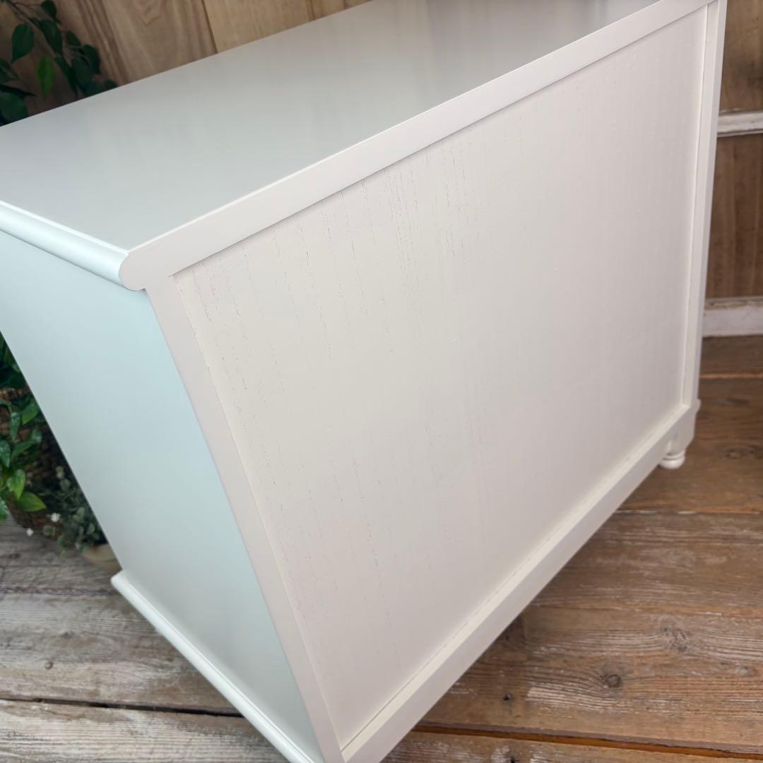 訳あり品！【102】フレンチ調ホワイトチェスト三段四つ引き木製収納家具姫系タンス