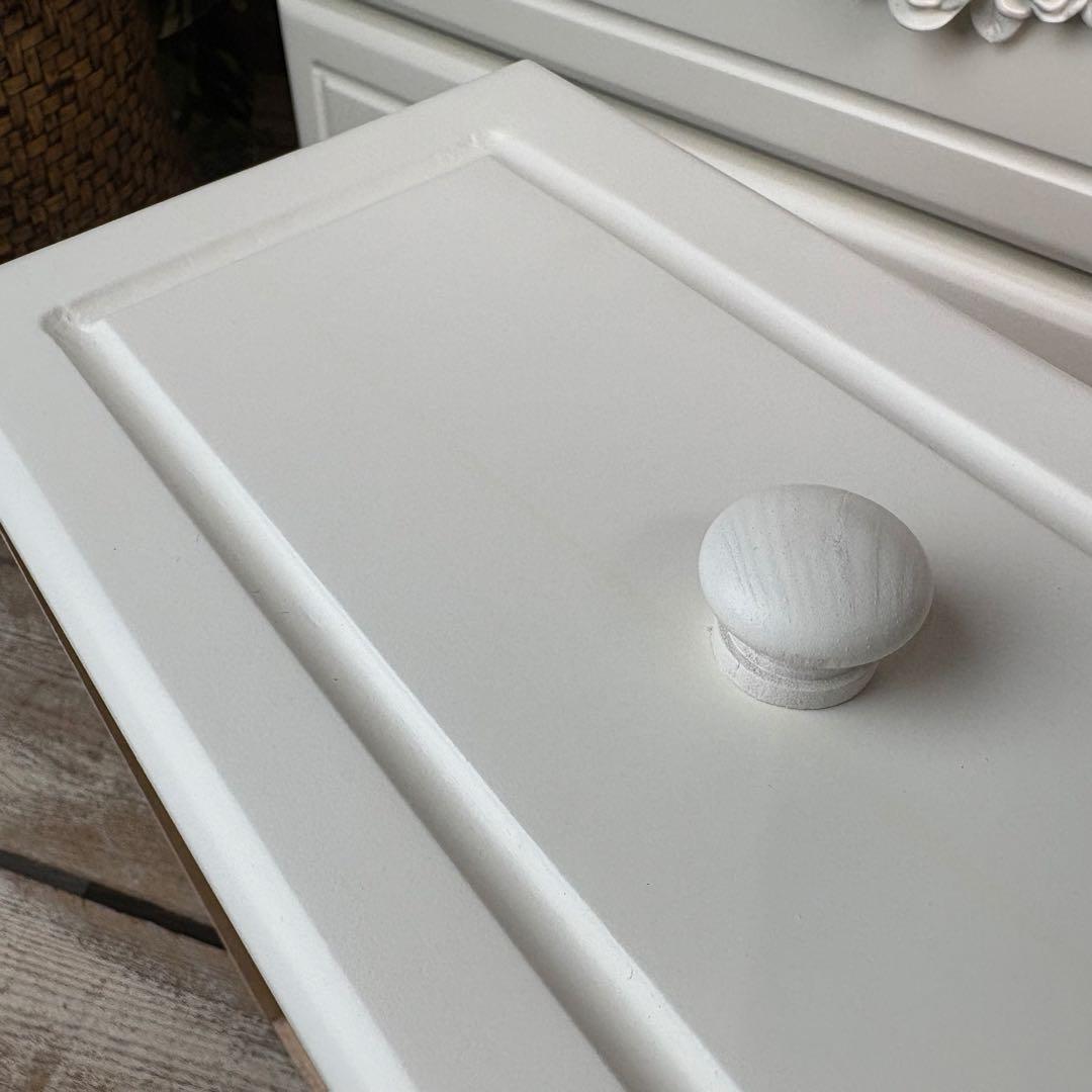 訳あり品！【102】フレンチ調ホワイトチェスト三段四つ引き木製収納家具姫系タンス