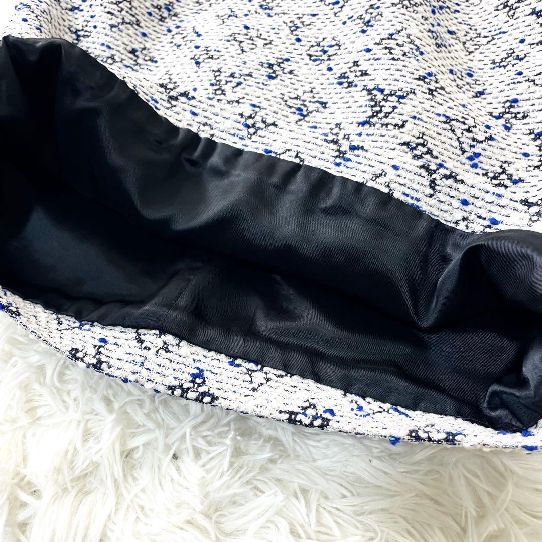 タグ付き　ルイヴィトン　ツイード　ワンピース　ノースリーブ　ウエストベルト