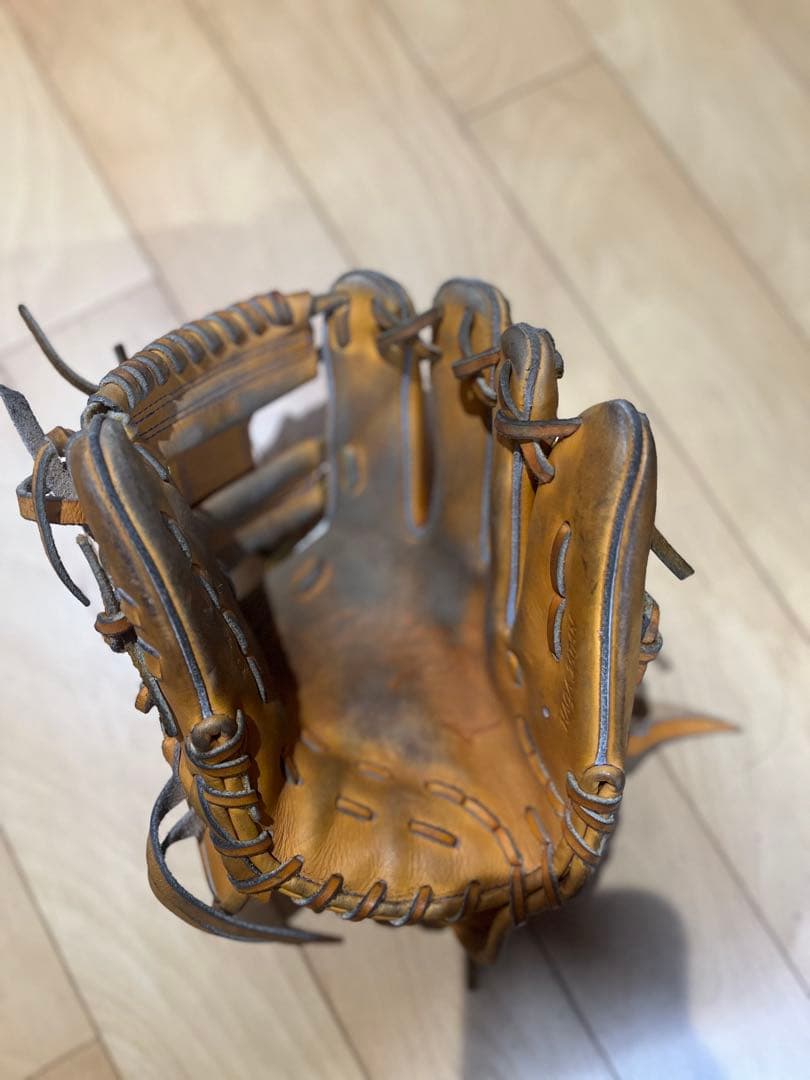 ミズノプロ　内野手用硬式グローブ　ビターオレンジ