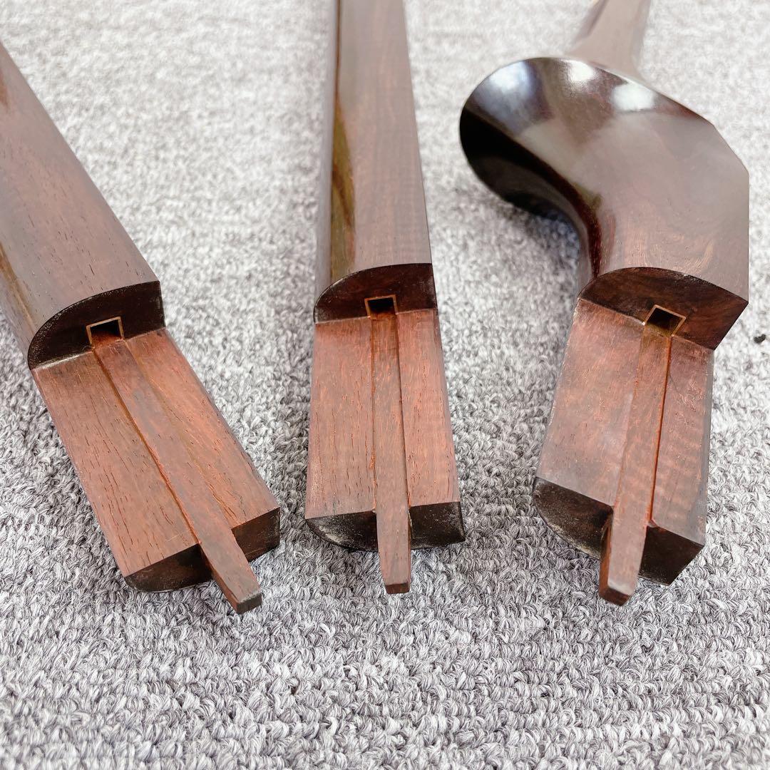 三味線 子持ち綾杉彫り 金細 中棹 K9 一本溝 高級 紅木 和楽器