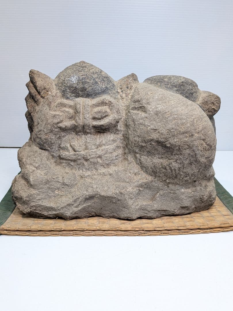 P020 蔵出し 70年以上前 石仏 恵比寿大黒天 骨董 縁起物 石像