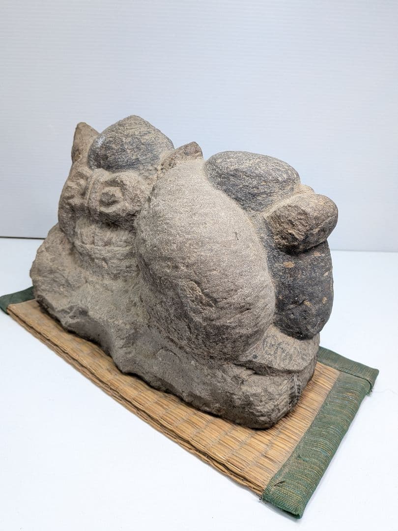 P020 蔵出し 70年以上前 石仏 恵比寿大黒天 骨董 縁起物 石像