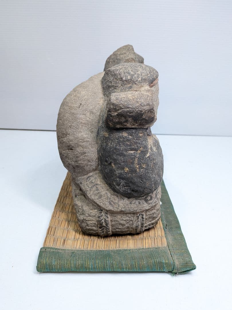 P020 蔵出し 70年以上前 石仏 恵比寿大黒天 骨董 縁起物 石像