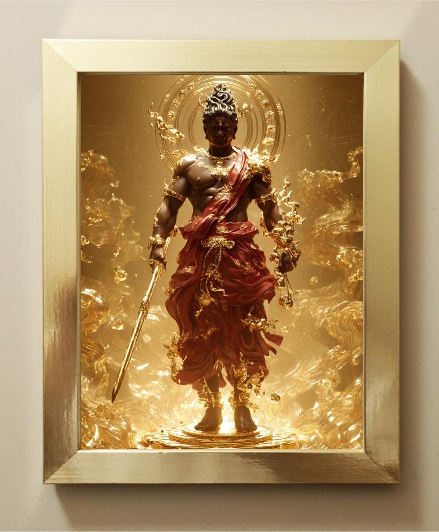 A3 - 231【炎に立つ守護の王☆不動明王立像】邪気退散・守護・浄化の力