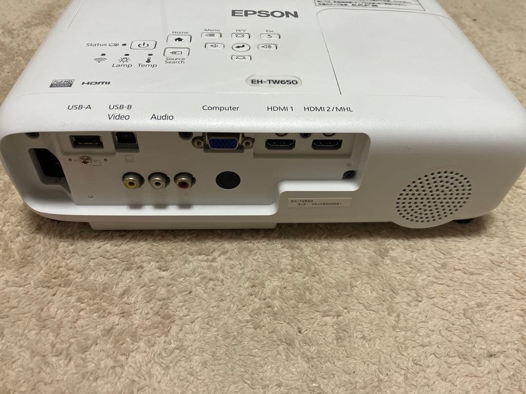 【美品】EPSON EH-TW650 プロジェクター本体
