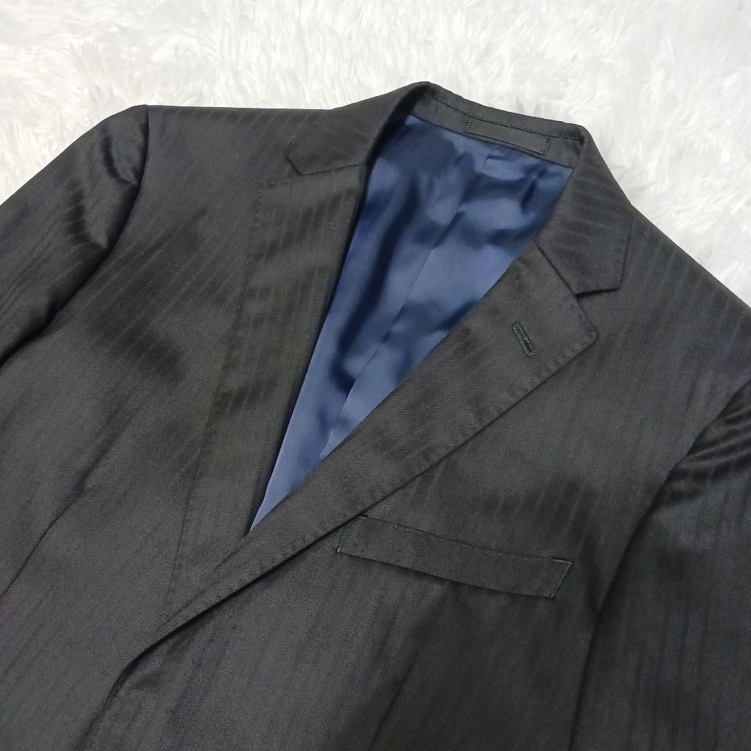 ✨極美品✨ブラックレーベル　３ピースシャドーストライプスーツ　ブラック　36R