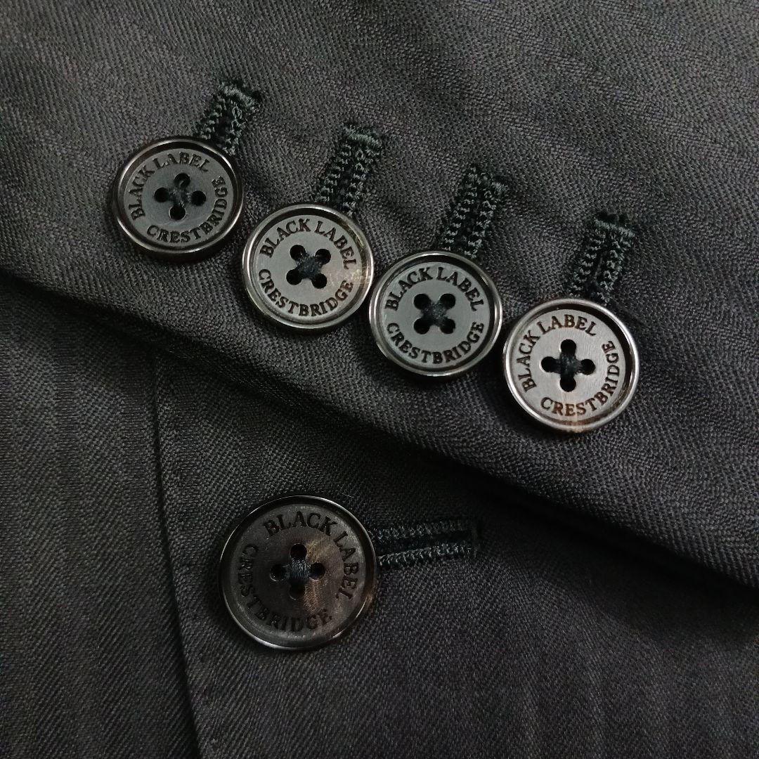 ✨極美品✨ブラックレーベル　３ピースシャドーストライプスーツ　ブラック　36R