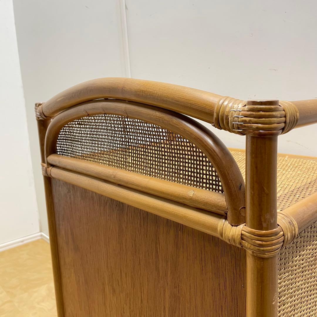 籐 ラタン 4段チェスト 引き出し 収納 タンス 箪笥 電話台 ビンテージ