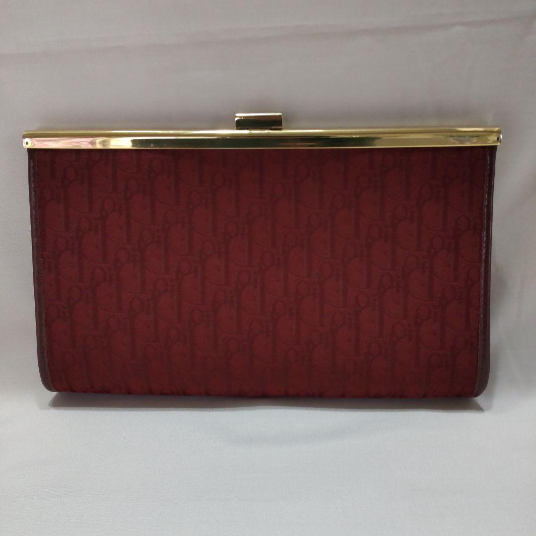 クリスチャン・ディオール　トロッター　クラッチバッグ　ワインレッド
