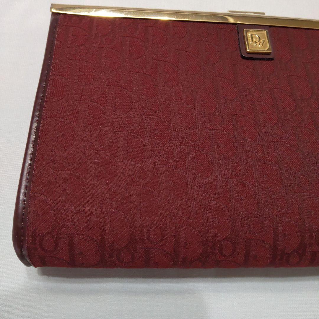 クリスチャン・ディオール　トロッター　クラッチバッグ　ワインレッド