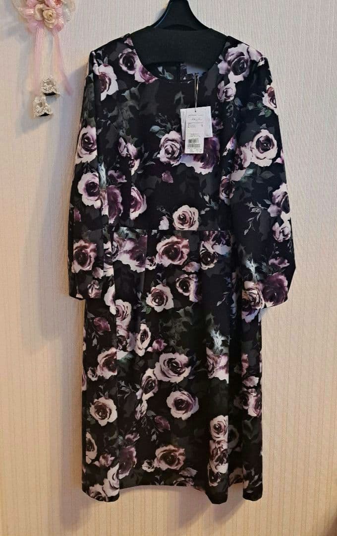 新品 ローズプリントワンピース ローズティアラ 大きいサイズ 46