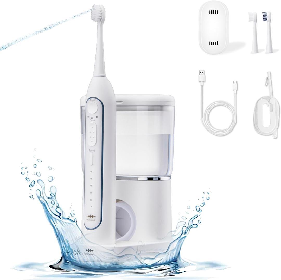 口腔洗浄器 ジェットウォッシャー ウォーターフロス USB充電式 (ホワイト)