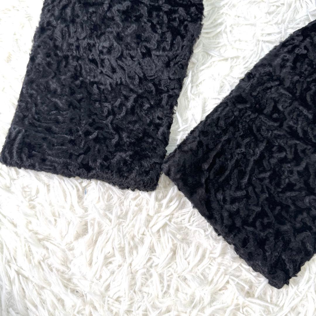 【着丈107㎝!!!】アストラカン×ブルーフォックスファー　ファーコート　本毛皮