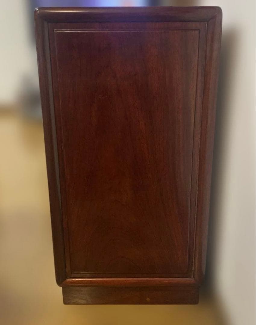 中国　唐木　チェスト　螺鈿細工　象嵌　5段　1点　引き出し　花梨　螺鈿