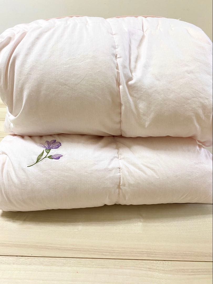 ■さくら■美品　丸八真綿　肌掛け布団　ホワイトグースダウン93% シングル