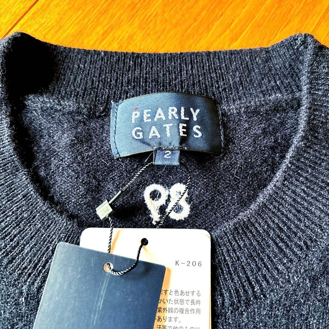 パーリーゲイツ 定価33,000円 カシミヤ100％ ニット 紺 2