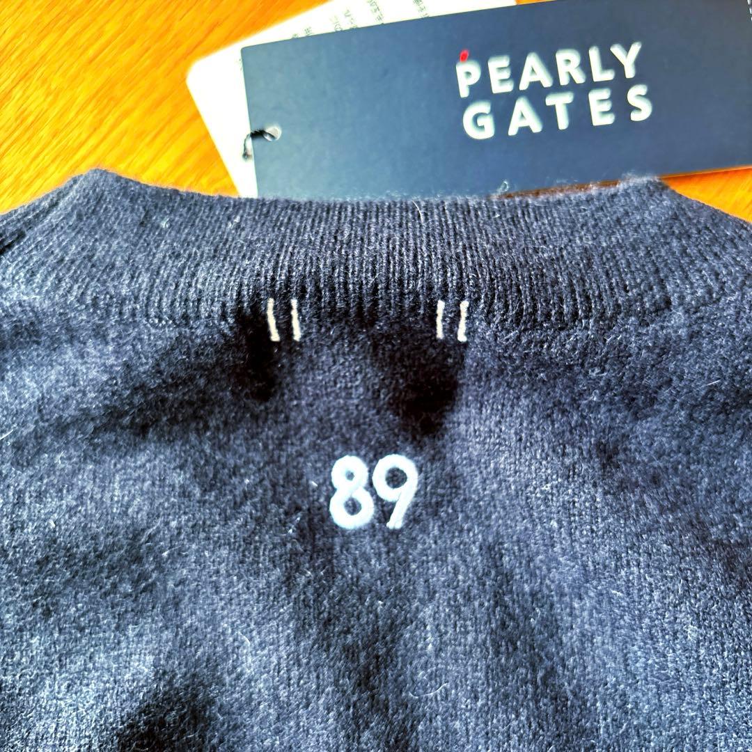 パーリーゲイツ 定価33,000円 カシミヤ100％ ニット 紺 2