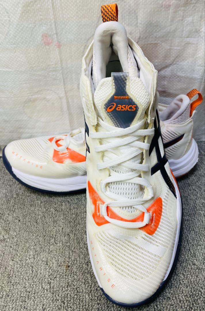 ASICS RISE 2バレーボールシューズ ホワイト/オレンジ/ネイビ
