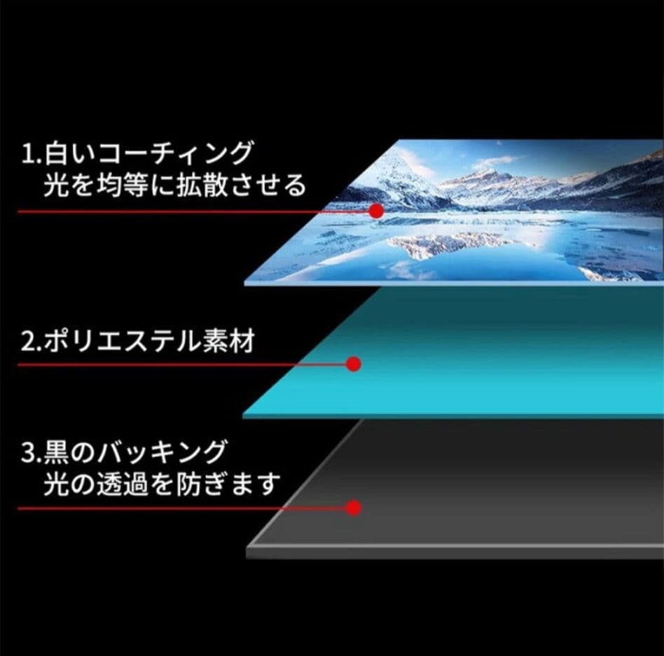 Nijakise プロジェクタースクリーン 80インチ 4K 16:9 自立式