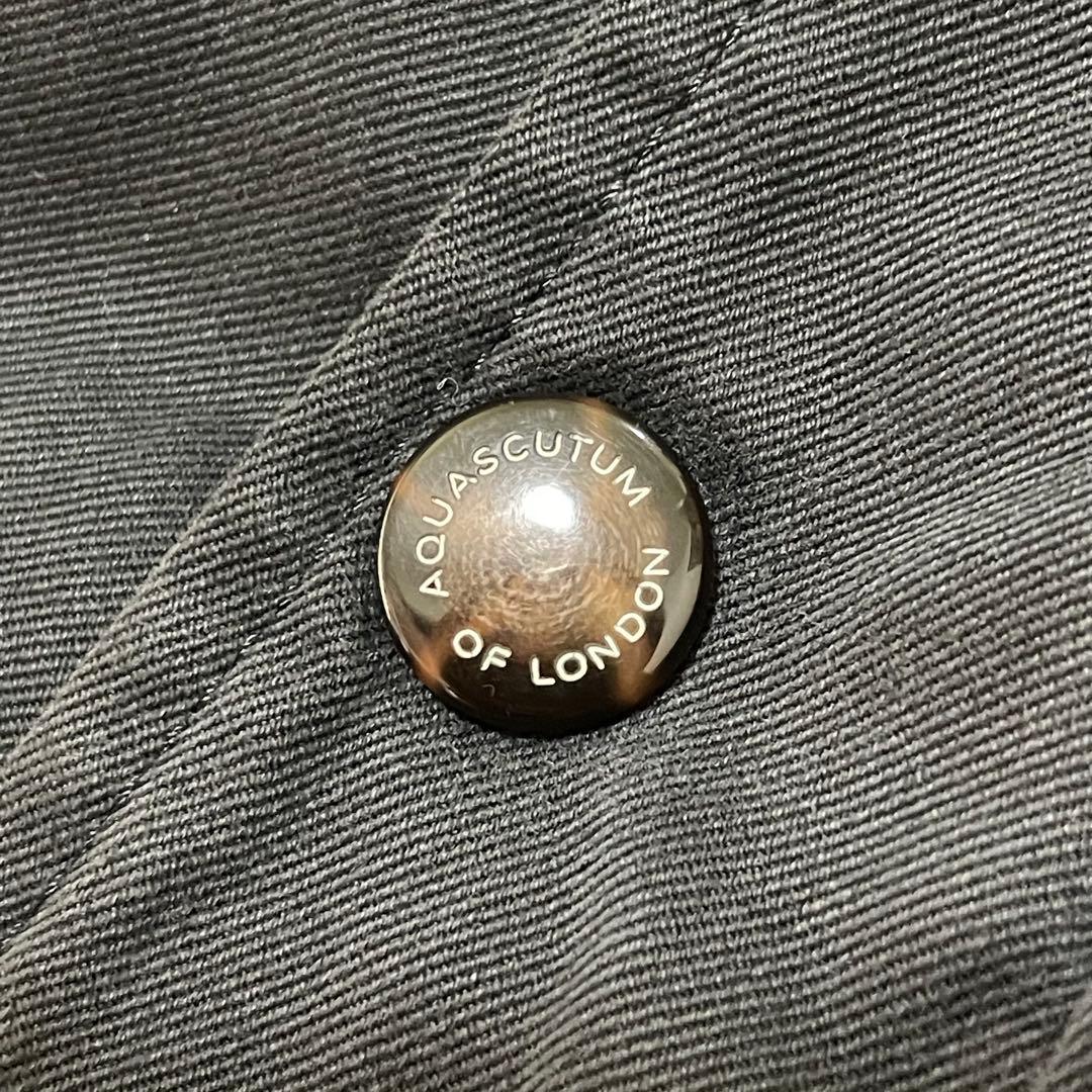 2XL相当 アクアスキュータム ハーフコート カシミヤ混 カバーオール ネイビー