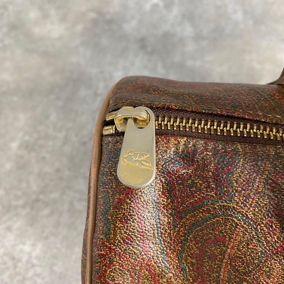 良品 ETRO エトロ ドラム型 ミニ ボストンバッグ ハンドバッグ ペイズリー