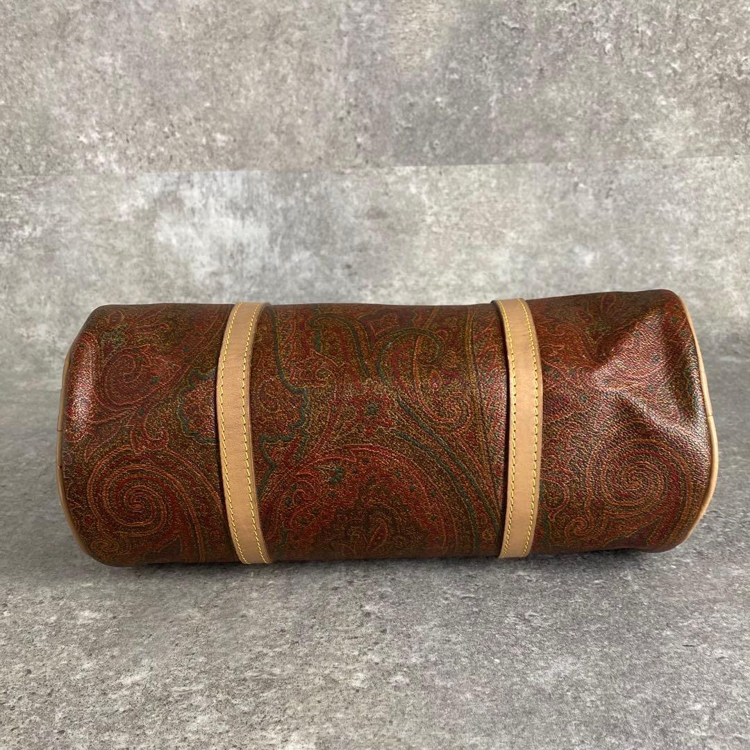 良品 ETRO エトロ ドラム型 ミニ ボストンバッグ ハンドバッグ ペイズリー