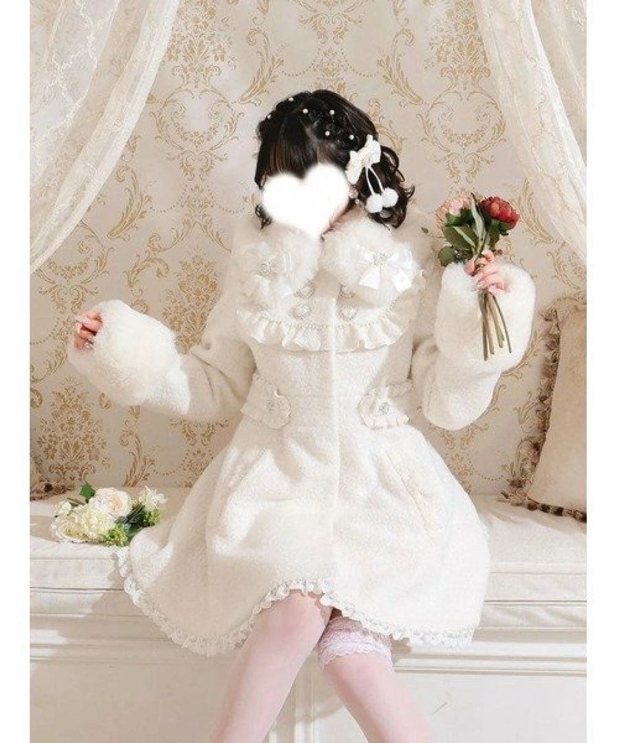 ノエミーNOEMIE さきまるちゃんコラボ！ヨークフレアコート【オフホワイト♡】