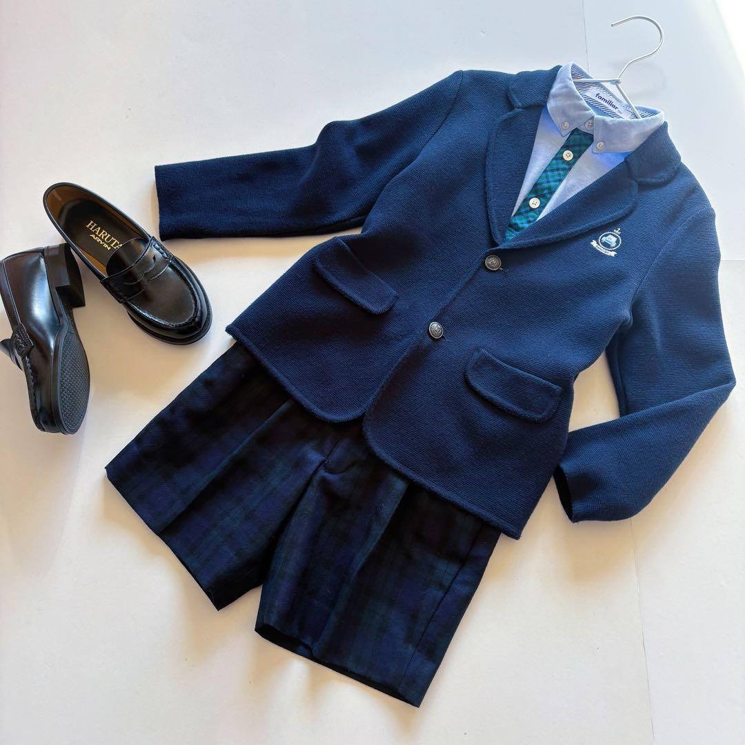 美品 familiar フォ－マルセット ジャケット シャツ パンツ 120