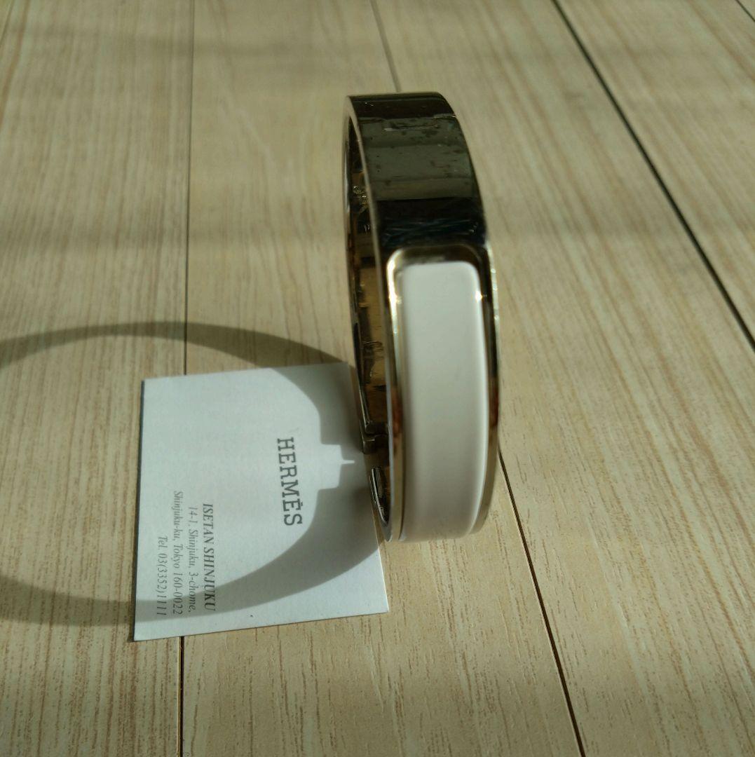 エルメス　バングル　ホワイト　クリックＨ　シルバー　ホワイト