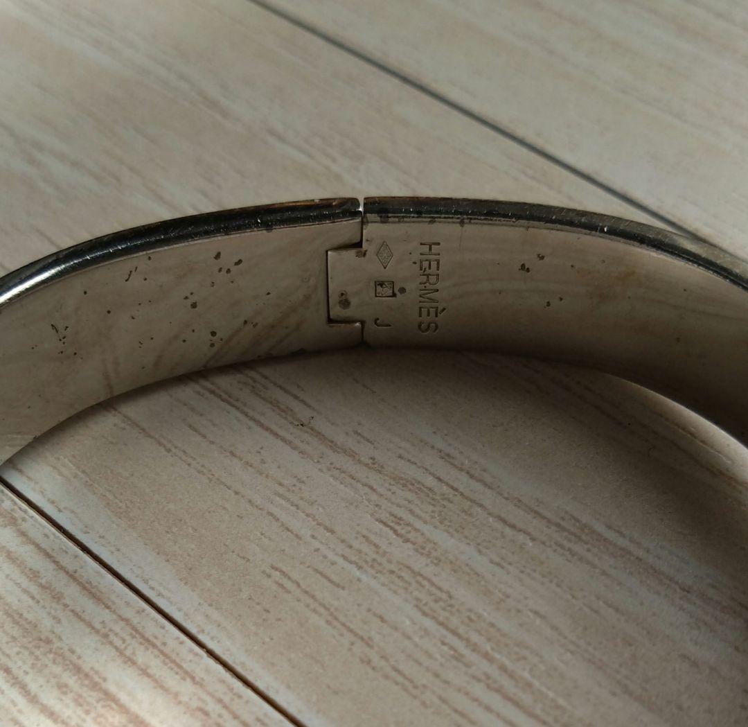 エルメス　バングル　ホワイト　クリックＨ　シルバー　ホワイト