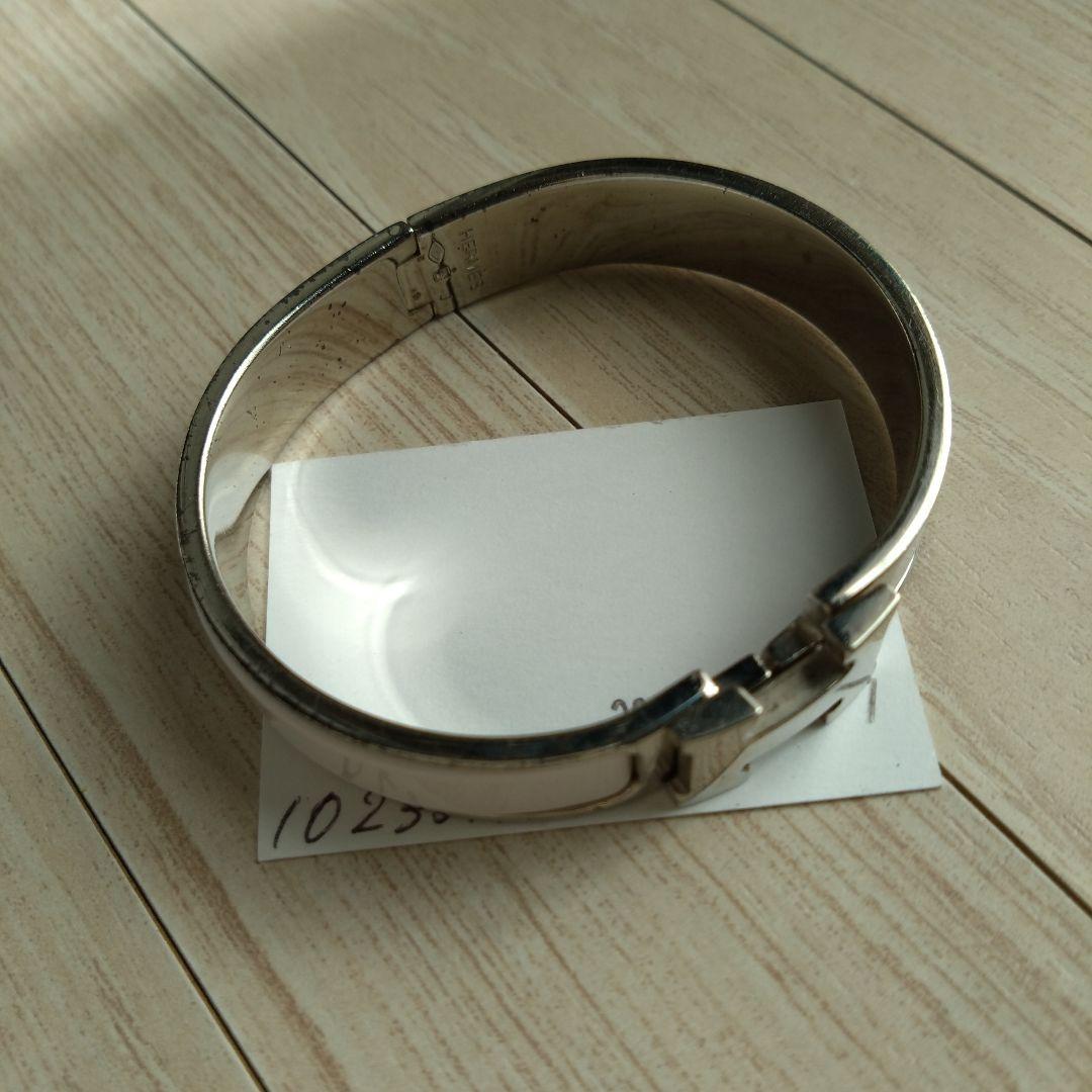 エルメス　バングル　ホワイト　クリックＨ　シルバー　ホワイト