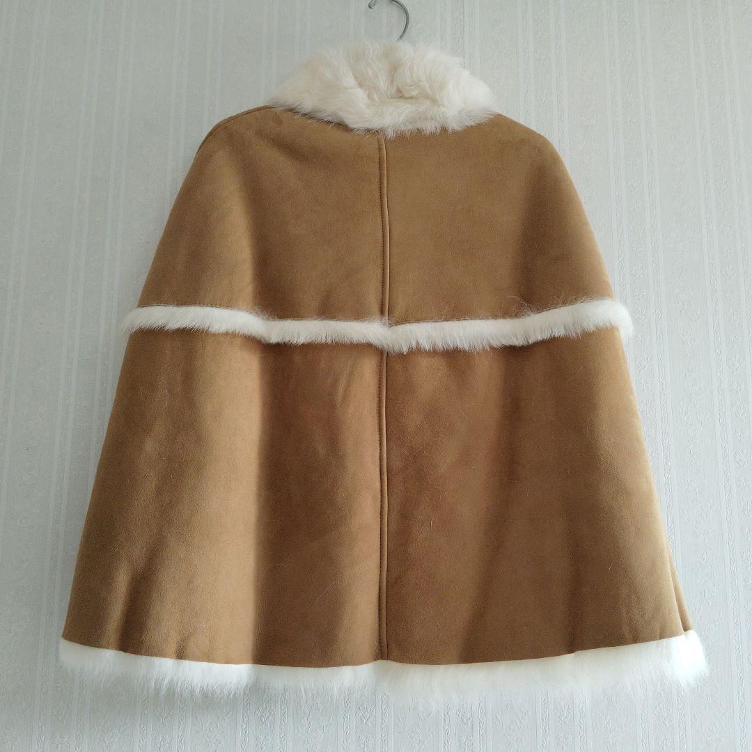 COACH ベージュ ファーケープ　ポンチョ　 新品タグ付き　M