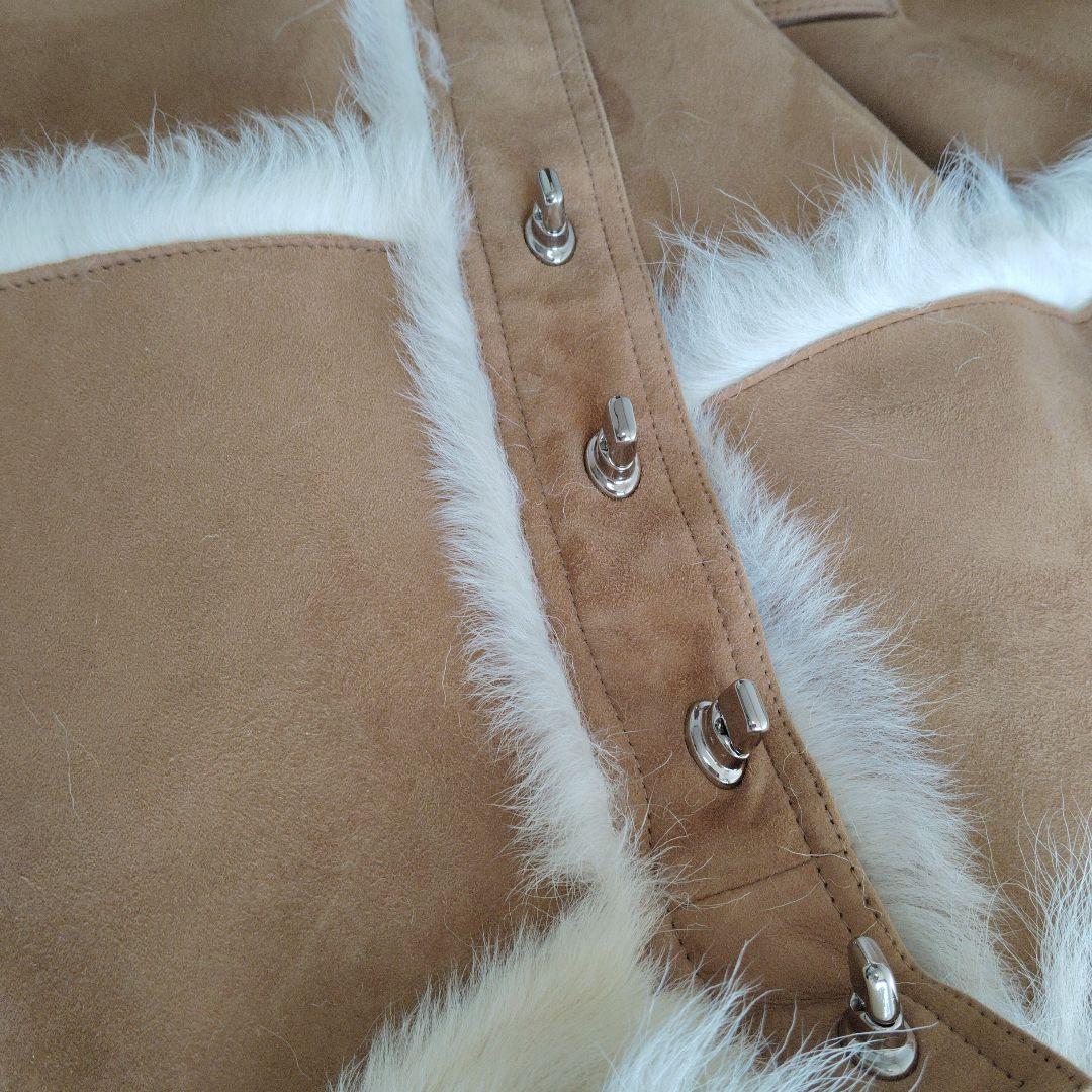 COACH ベージュ ファーケープ　ポンチョ　 新品タグ付き　M